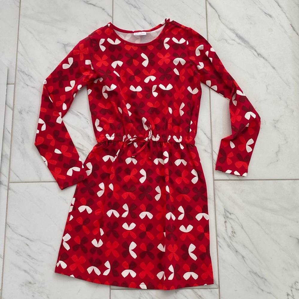Girls long sleeve, tie waist dress